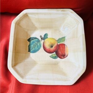 Vintage Ceramica Due Torri Octagonal Apple Bowl Made In Italy